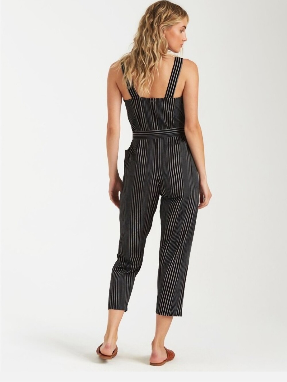 Billabong Striped Crop Jumpsuit Black White Medium M - Picture 4 of 10